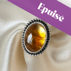 Bague argent massif & Citrine • Taille 55 [VENDU]
