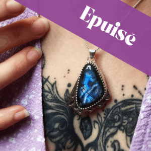 Collier aile de papillon en argent massif • Labradorite [VENDU]