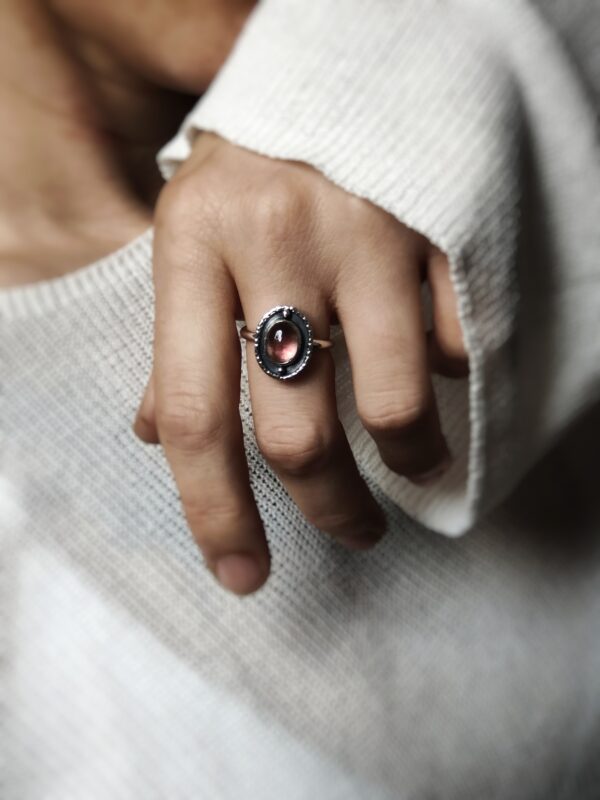 Bague réglable • Tourmaline rose – Image 2