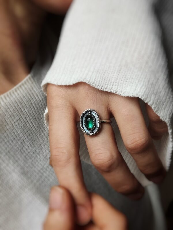 Bague réglable • Tourmaline verte – Image 2
