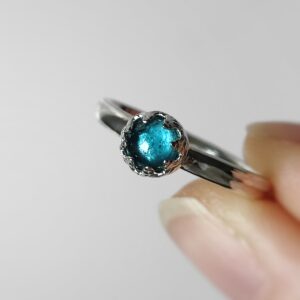 Bague argent & Tourmaline bleue femme les merveilles de Polly