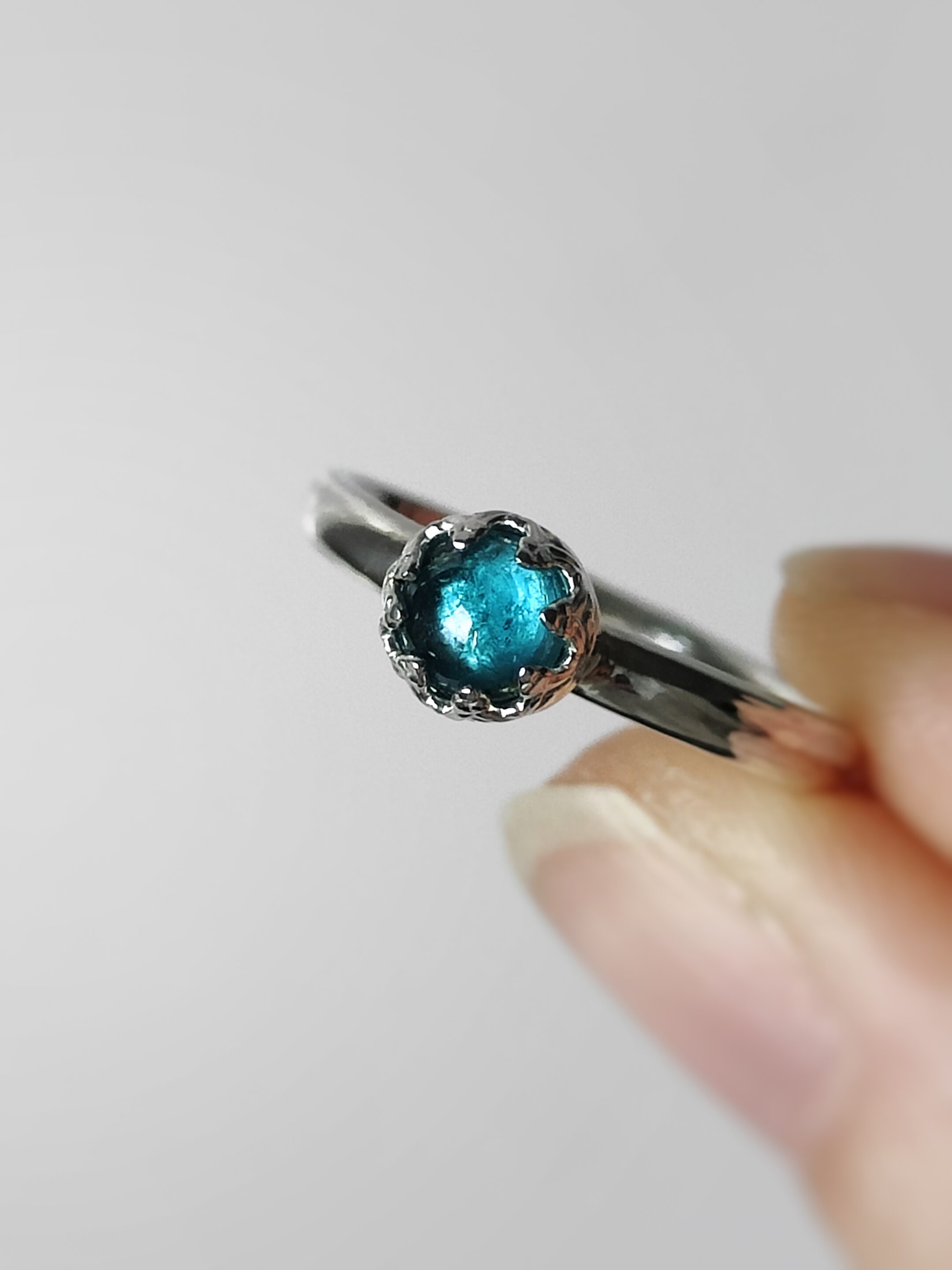 Bague argent & Tourmaline bleue femme les merveilles de Polly