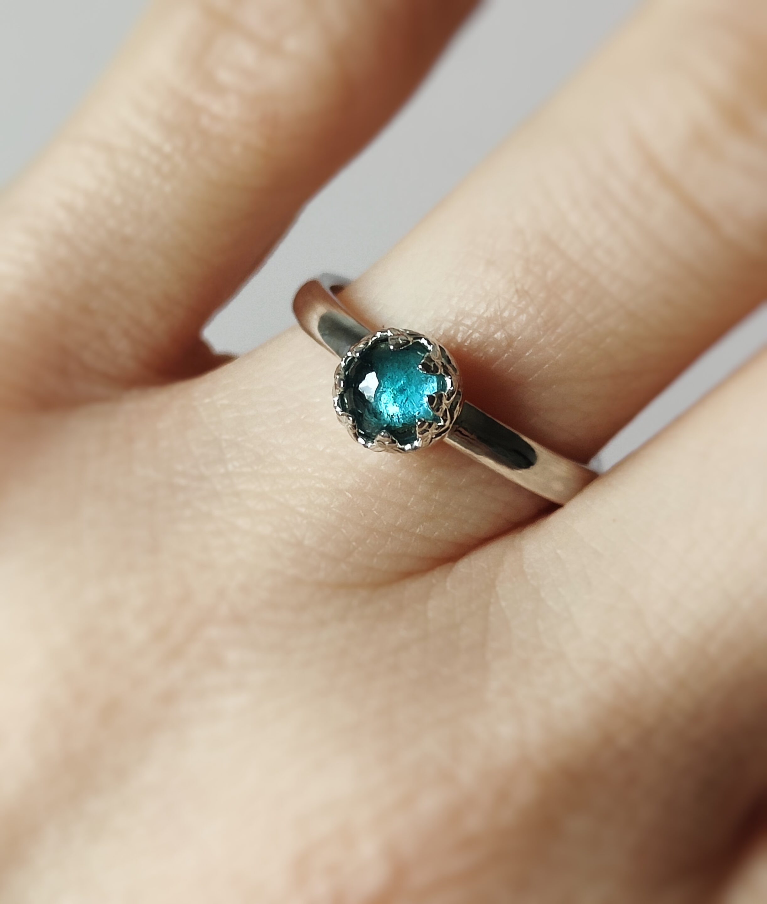 Bague argent & Tourmaline bleue • T54 – Image 3
