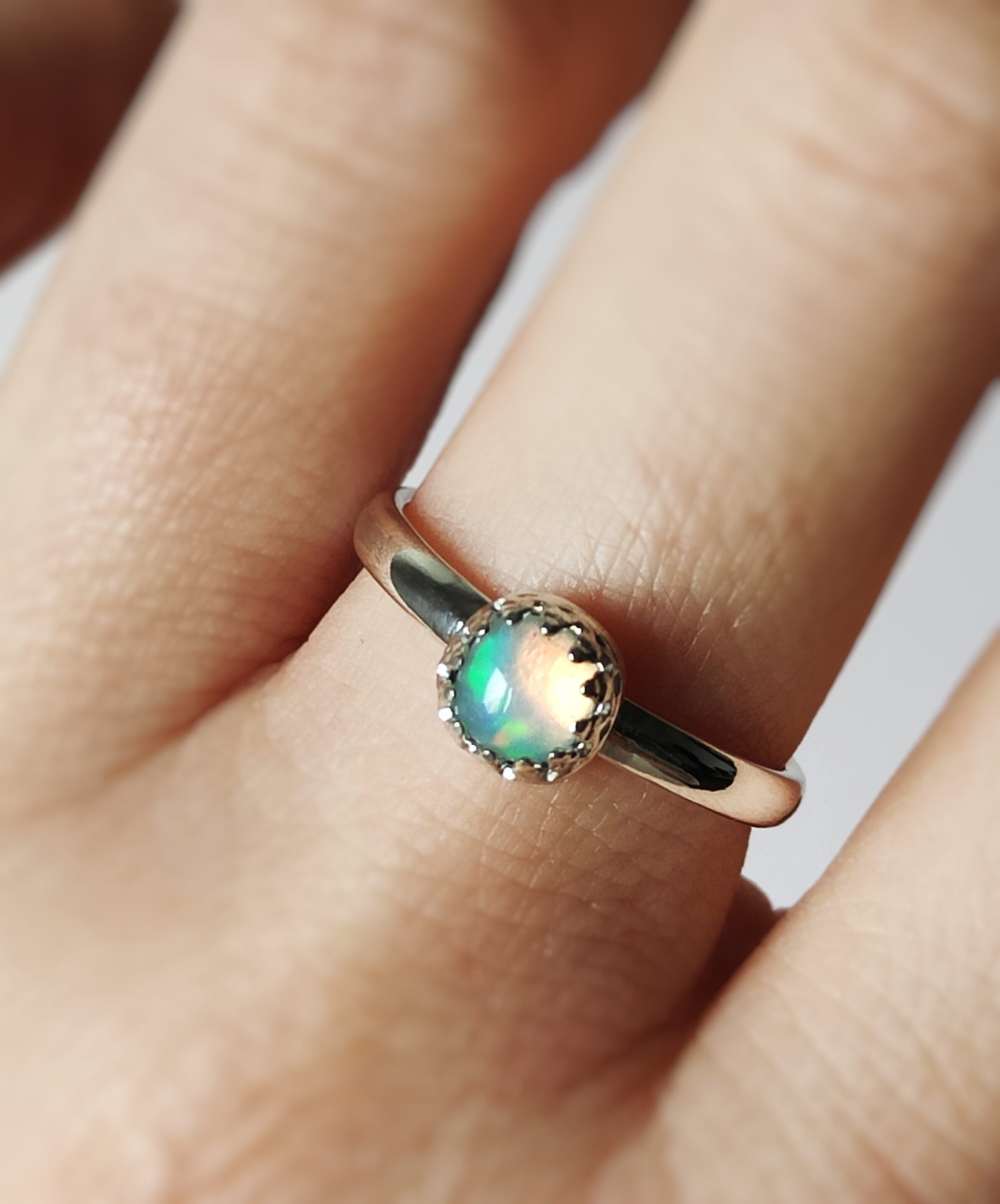 Bague argent & Opale d'Ethiopie • Taille au choix – Image 5