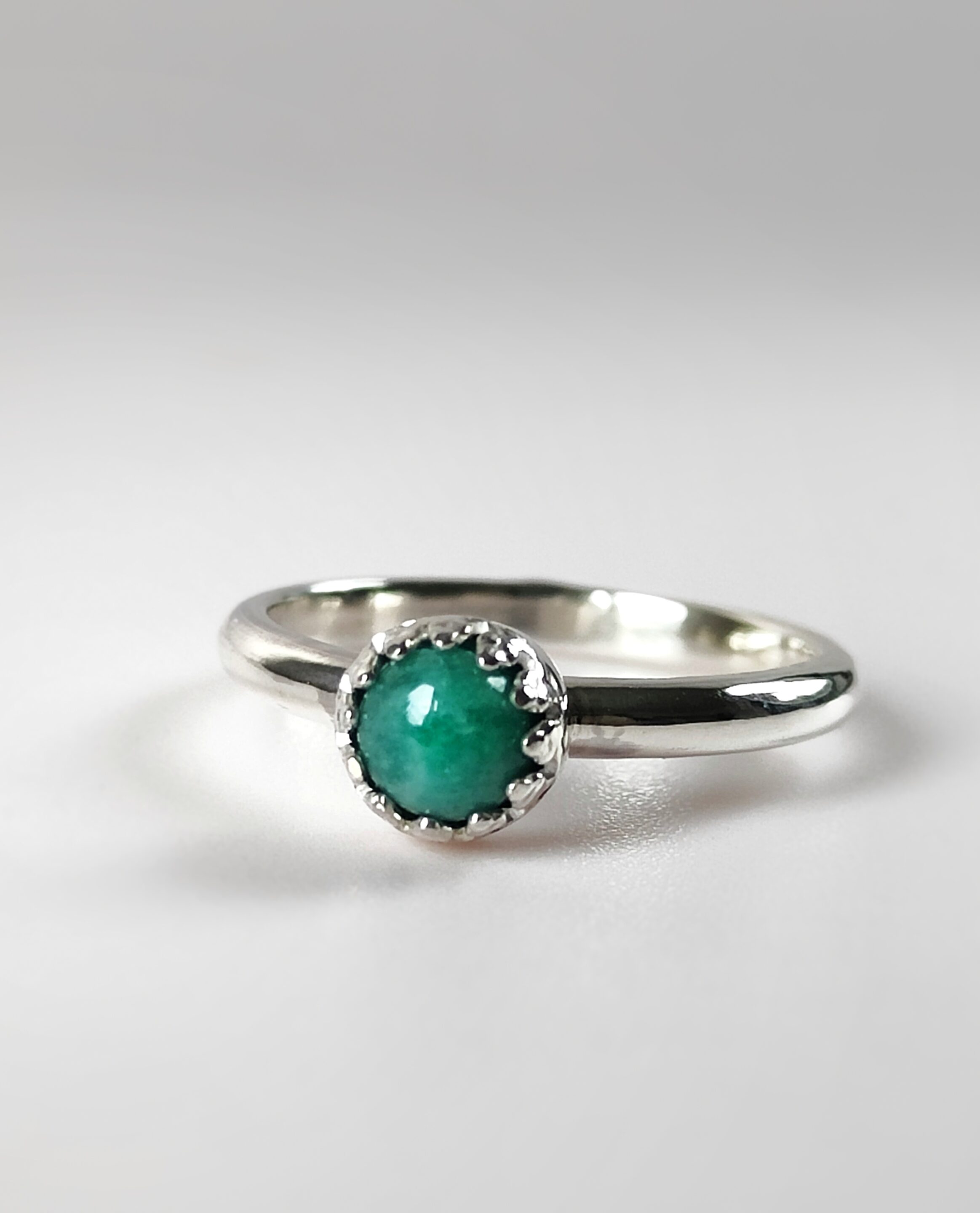 Bague argent & Emeraude • Taille au choix – Image 2