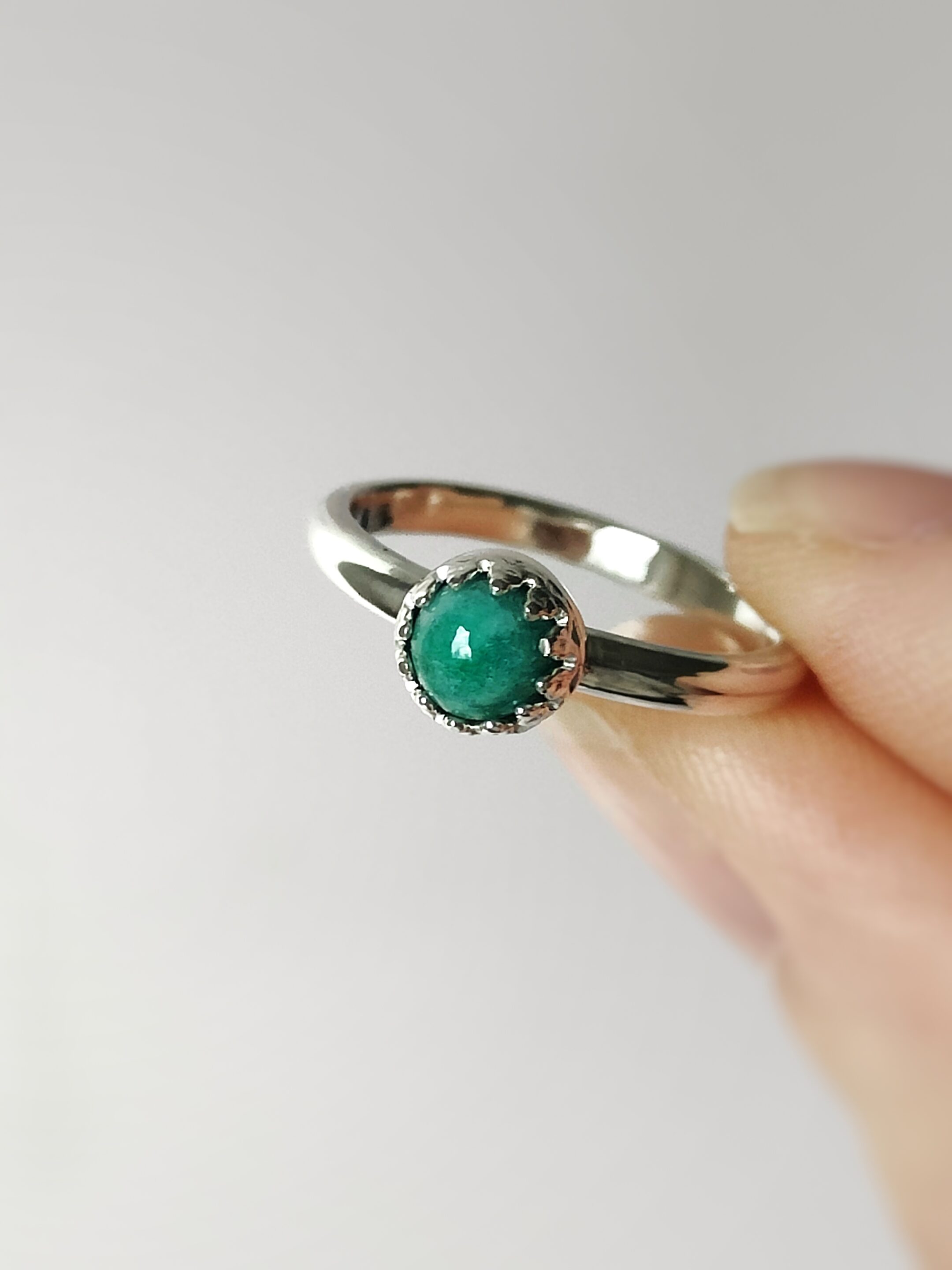 Bague argent & Emeraude • Taille au choix – Image 4