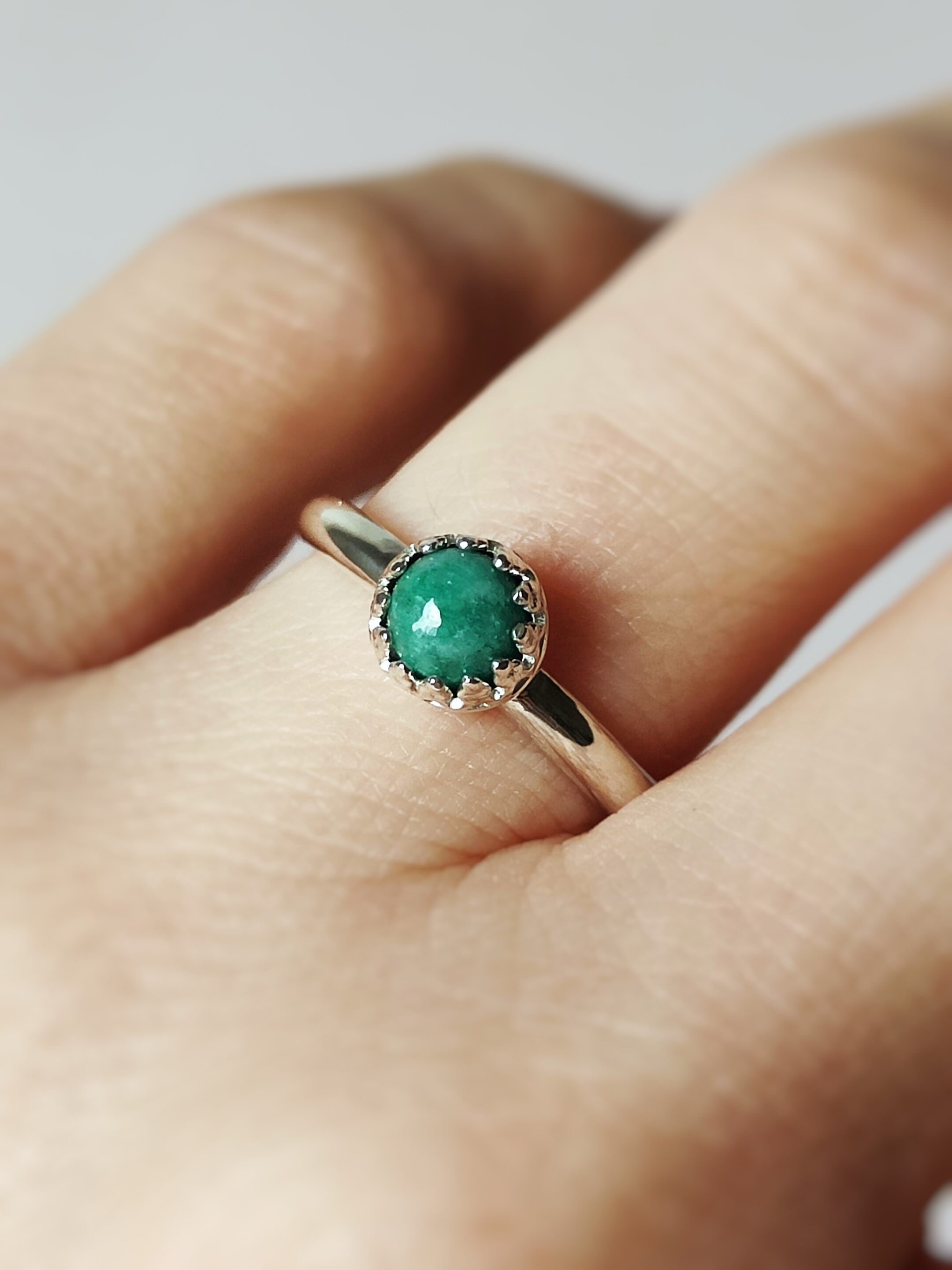 Bague argent & Emeraude • Taille au choix – Image 6