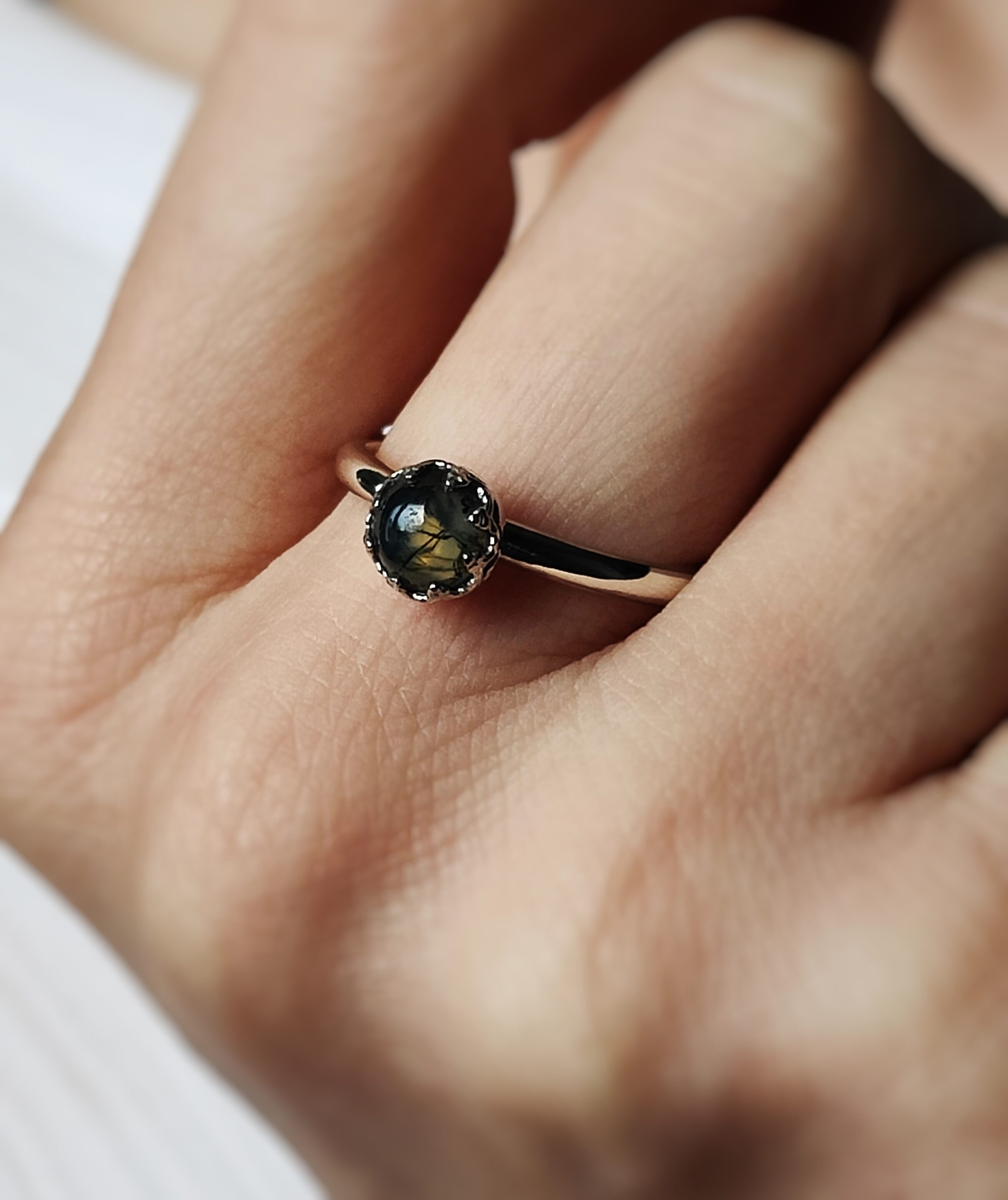 Bague argent & Agate mousse • Taille au choix – Image 5