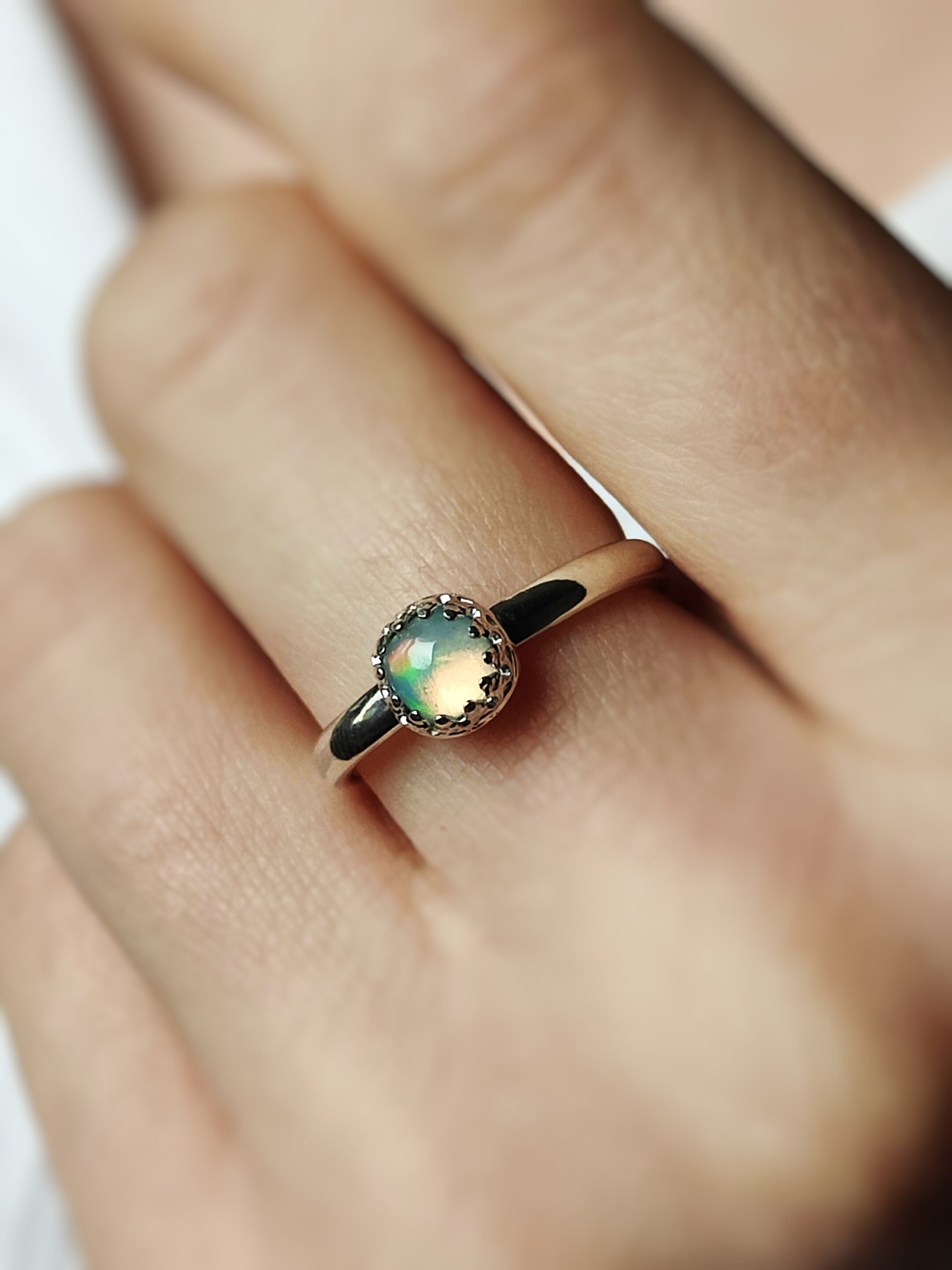 Bague argent & Opale d'Ethiopie • Taille au choix – Image 2