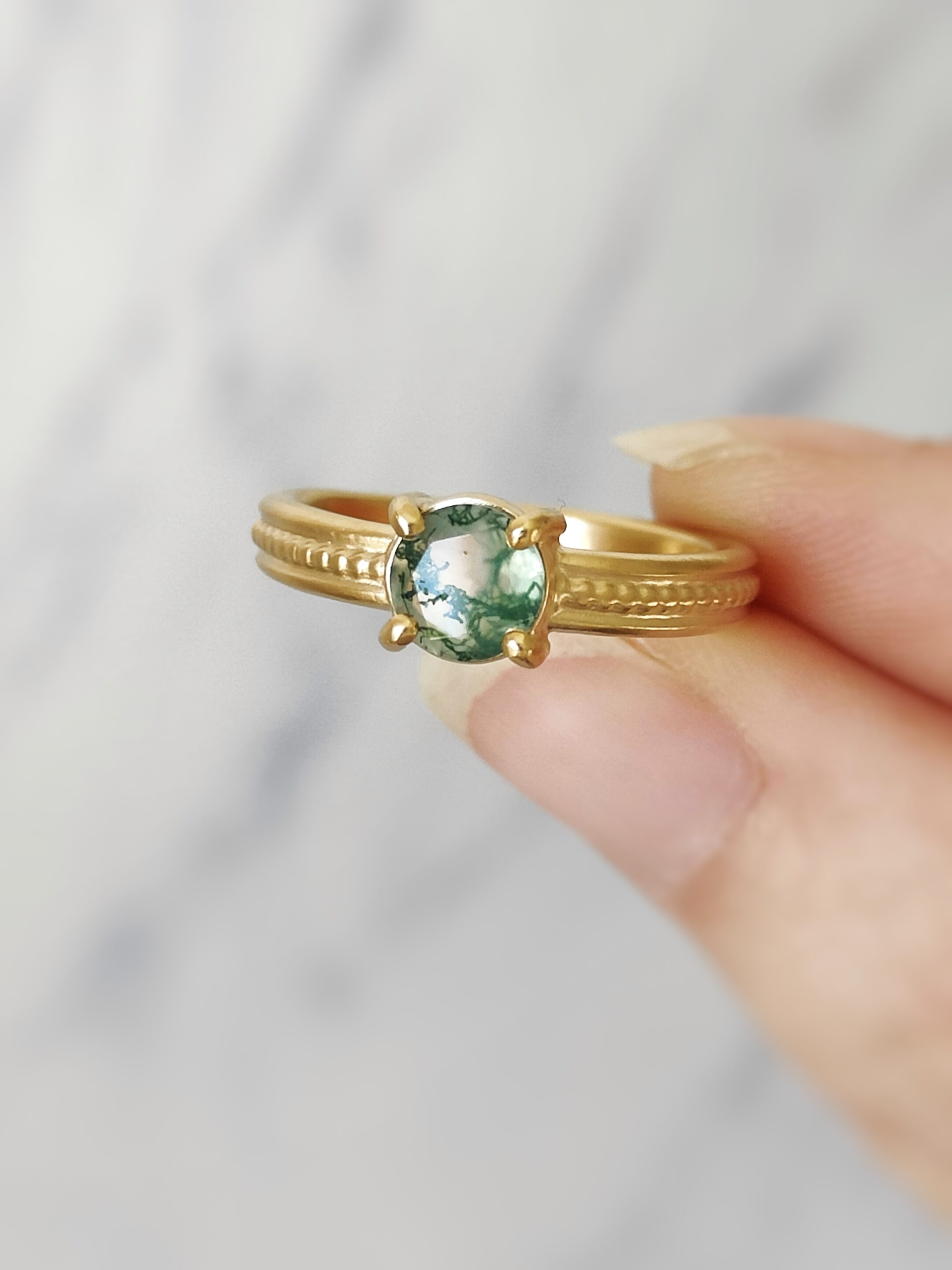 Bague Agate mousse • T 55 – Image 3