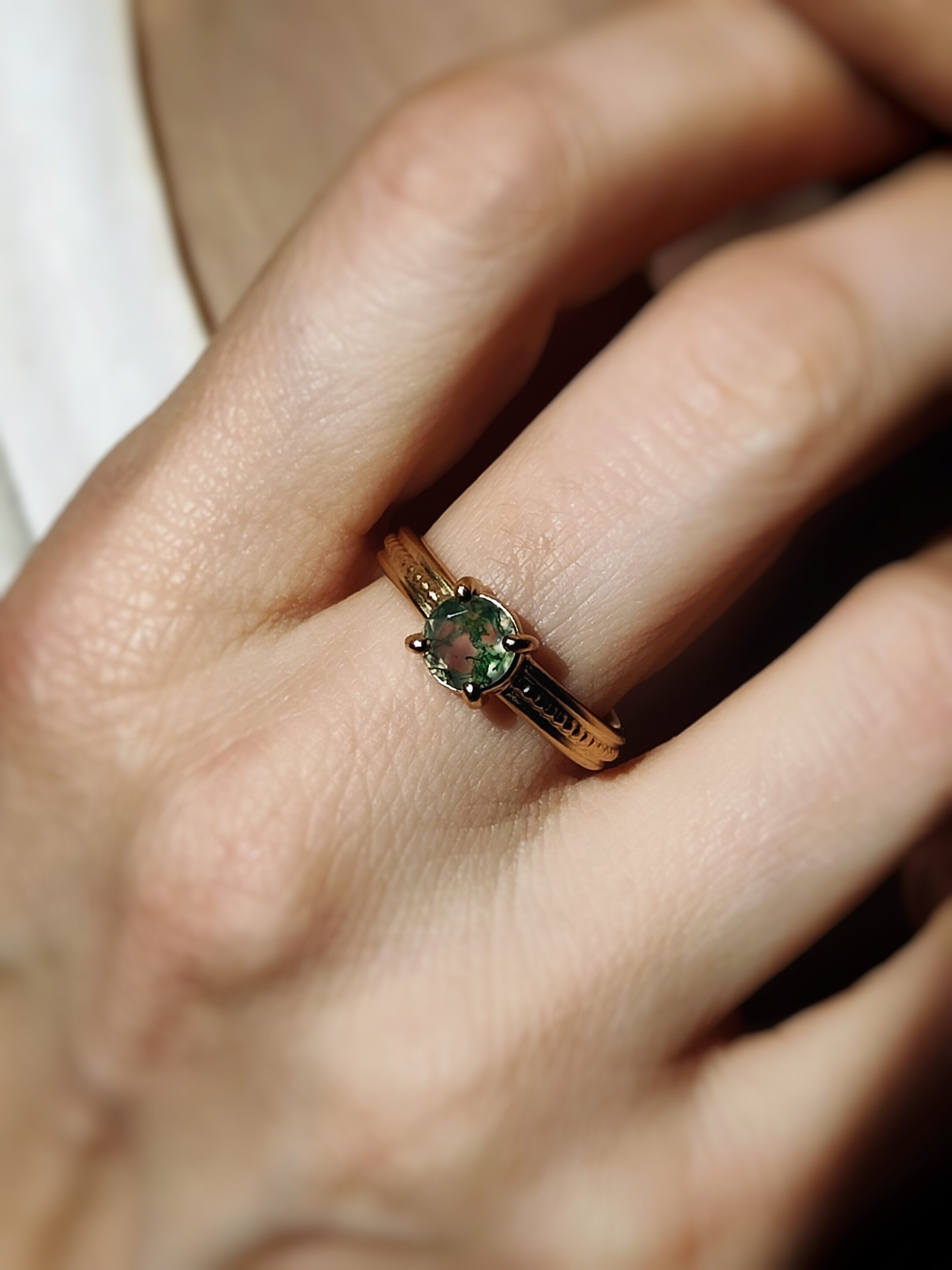 Bague Agate mousse • T 55 – Image 2