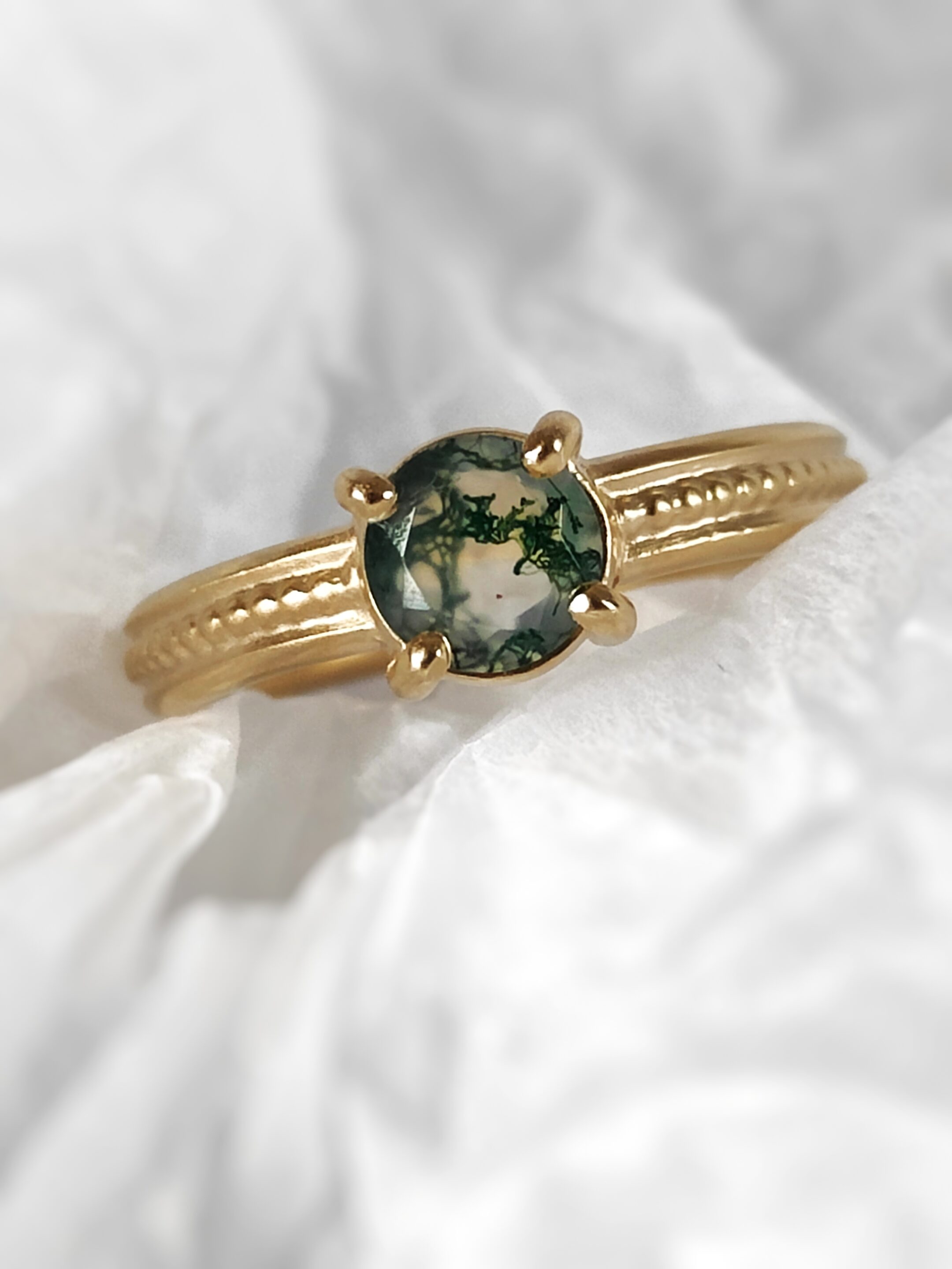 Bague Agate mousse • T 55