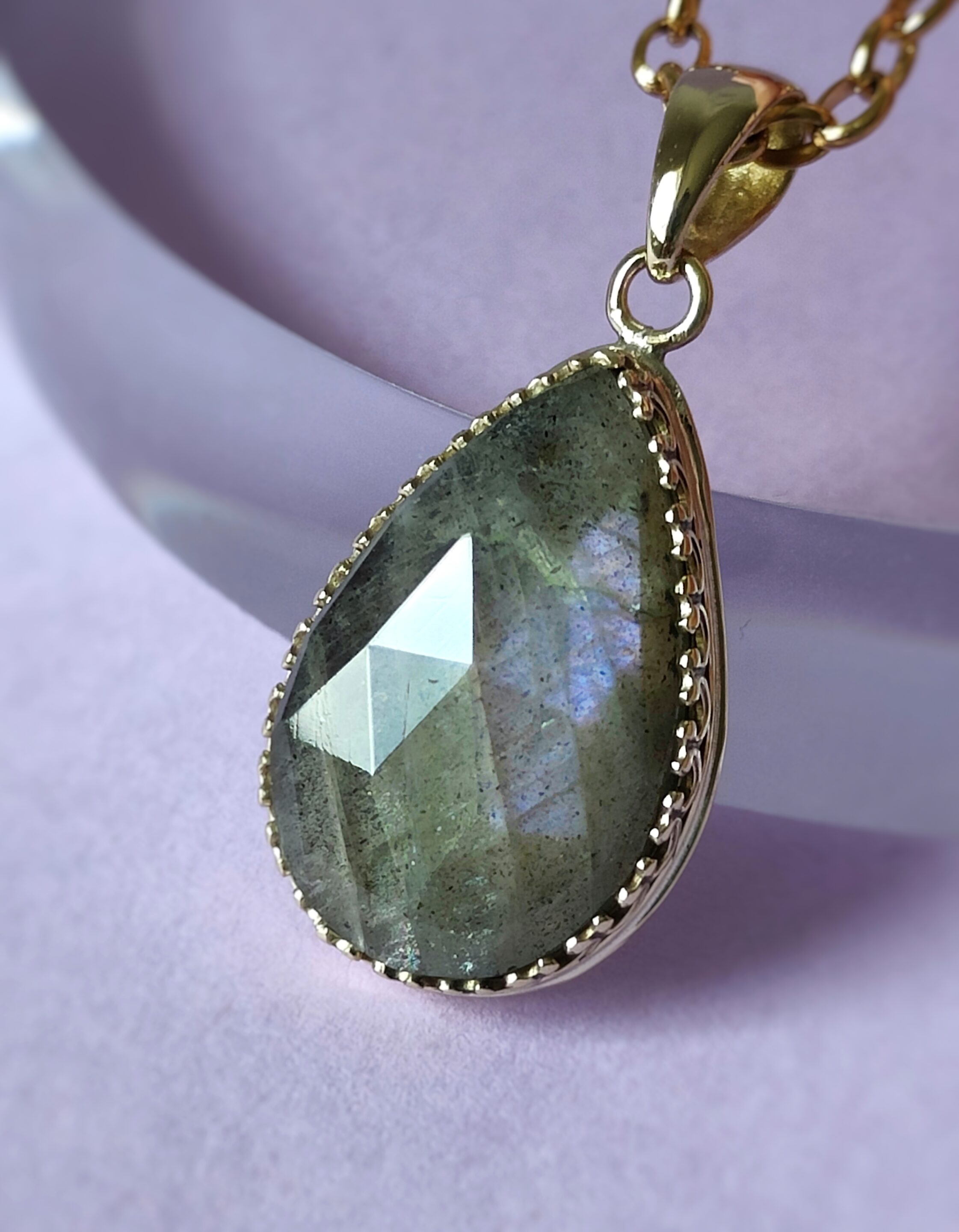 Médaillon Labradorite facetée – Image 3