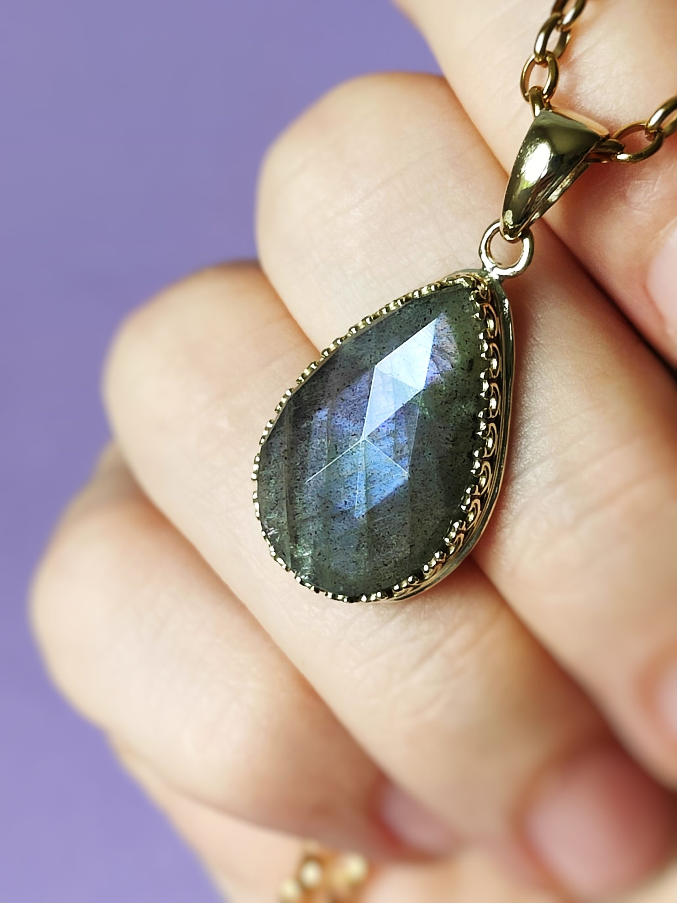 Médaillon Labradorite facetée – Image 5