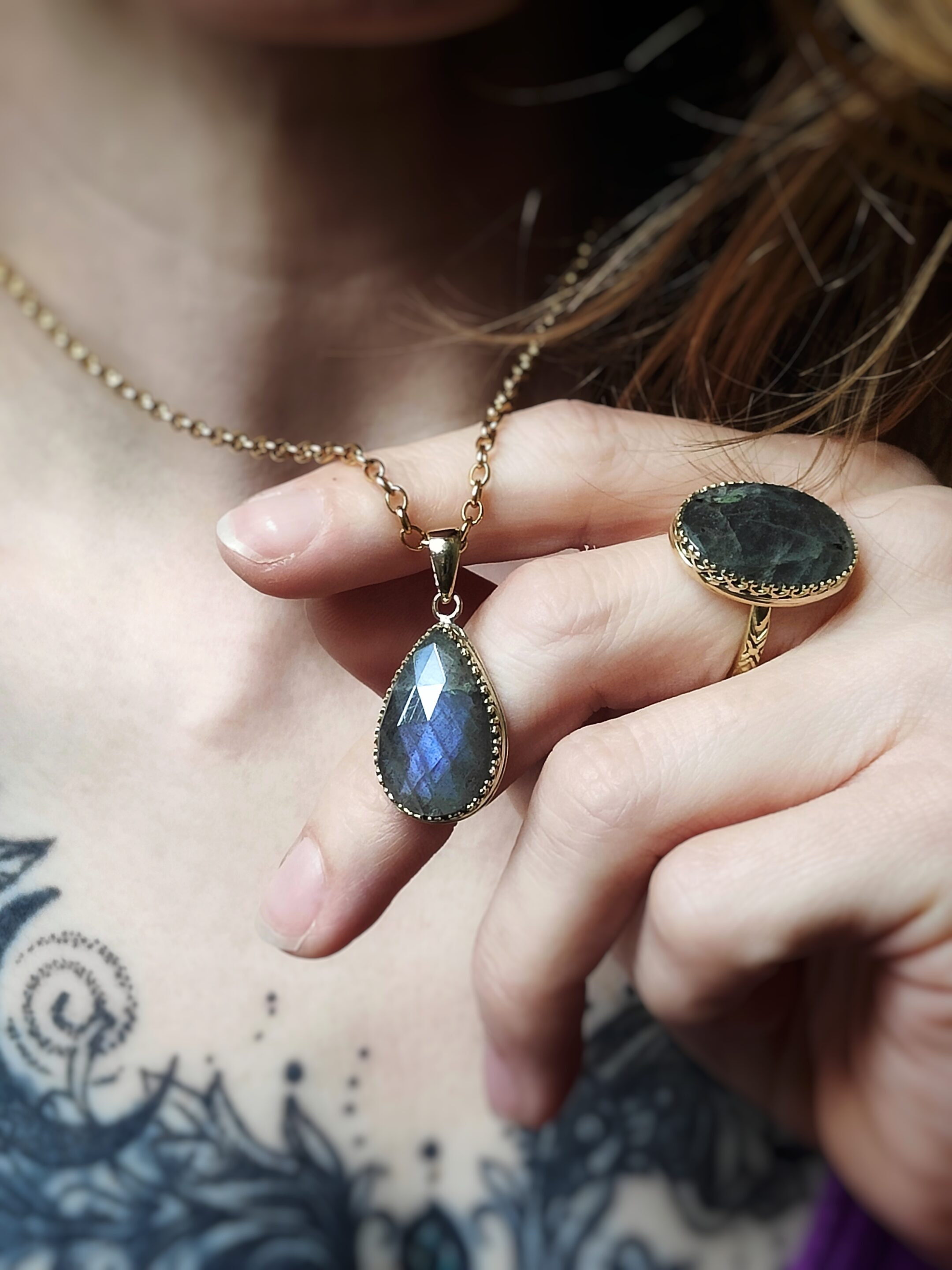 Médaillon Labradorite facetée – Image 2
