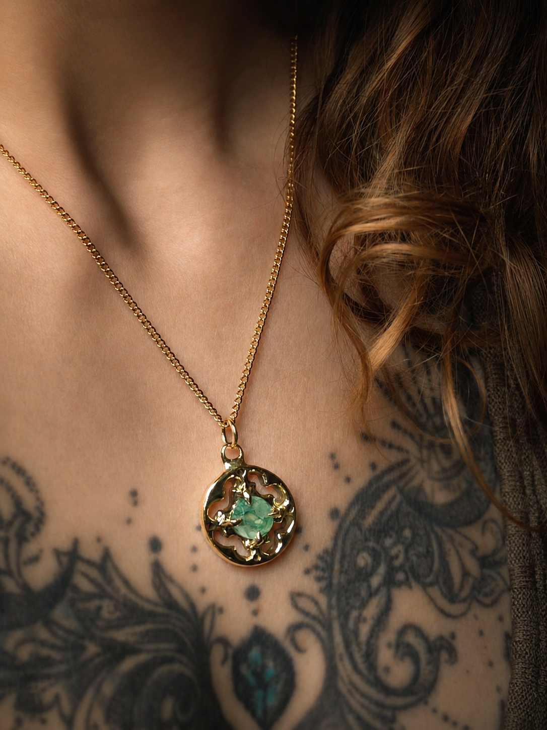 Collier L'amulette • Agate mousse – Image 2