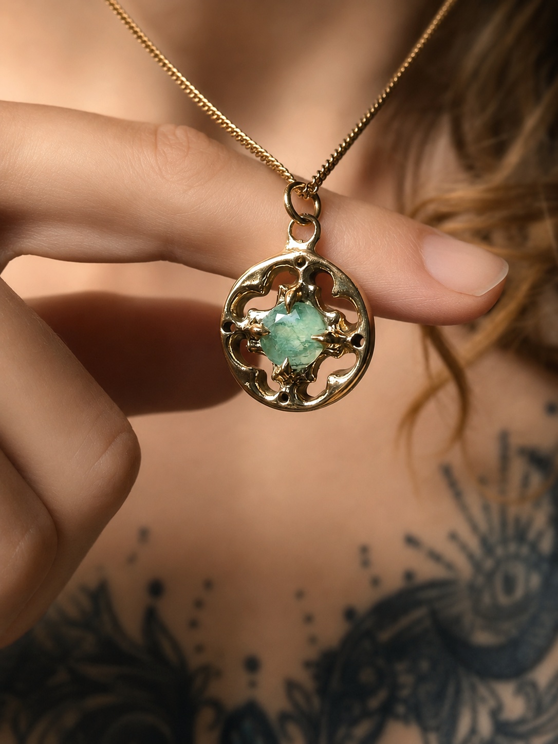 Collier L'amulette • Agate mousse – Image 5