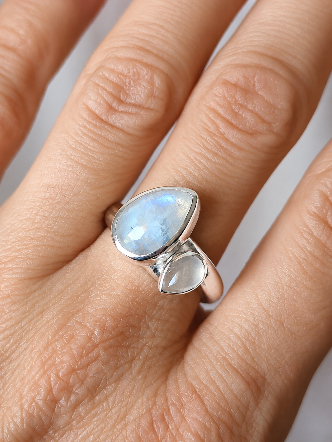 Bague Péristérite & Quartz rose • T 57 – Image 6