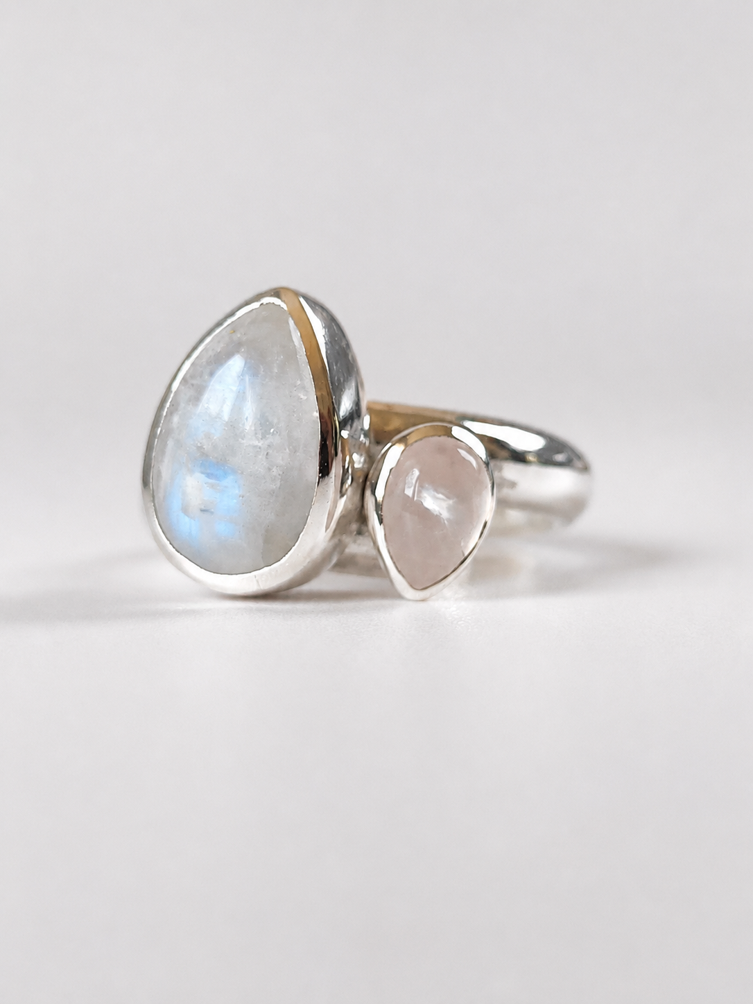 Bague Péristérite & Quartz rose • T 57 – Image 3