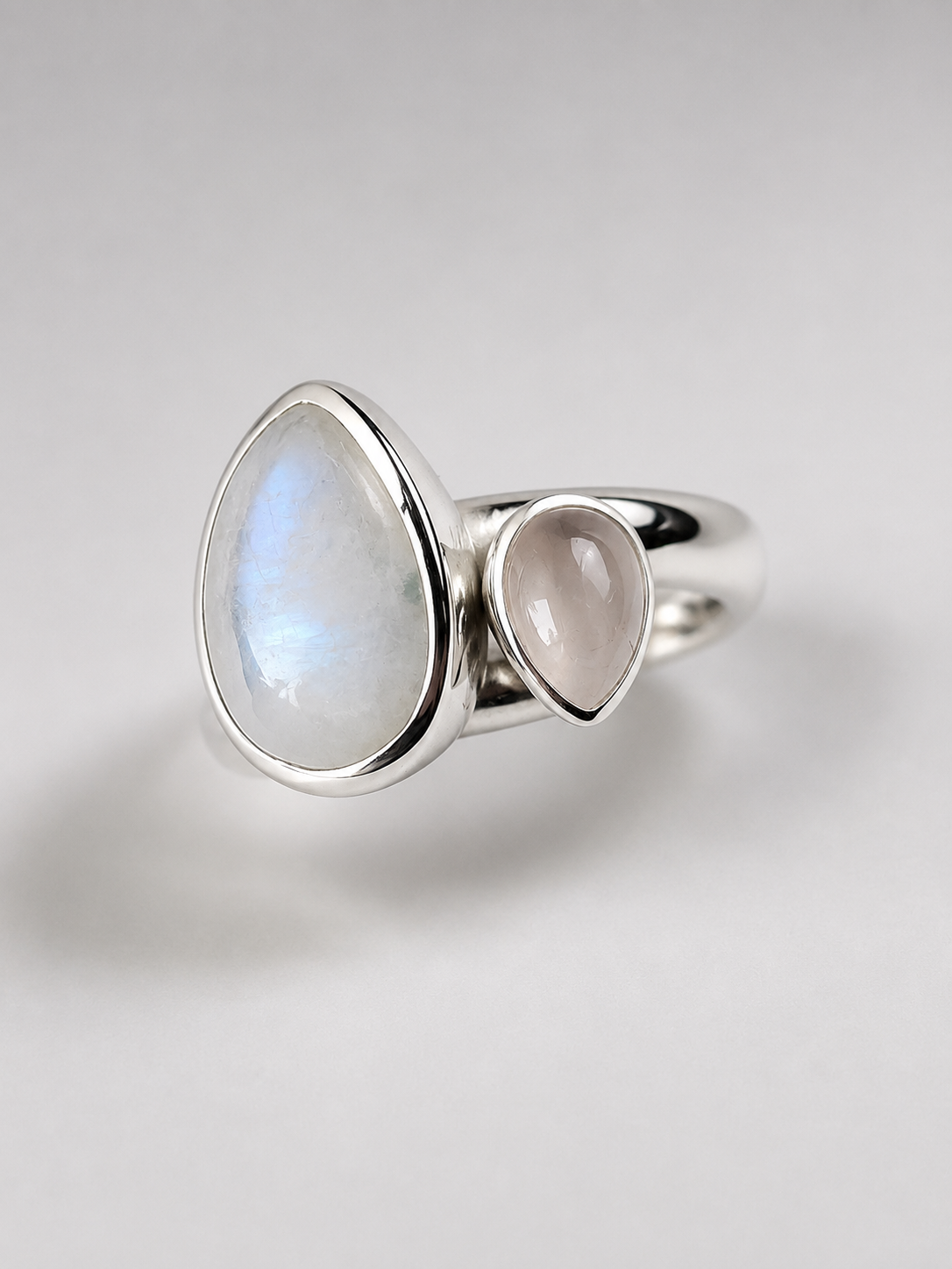 Bague Péristérite & Quartz rose • T 57 – Image 8