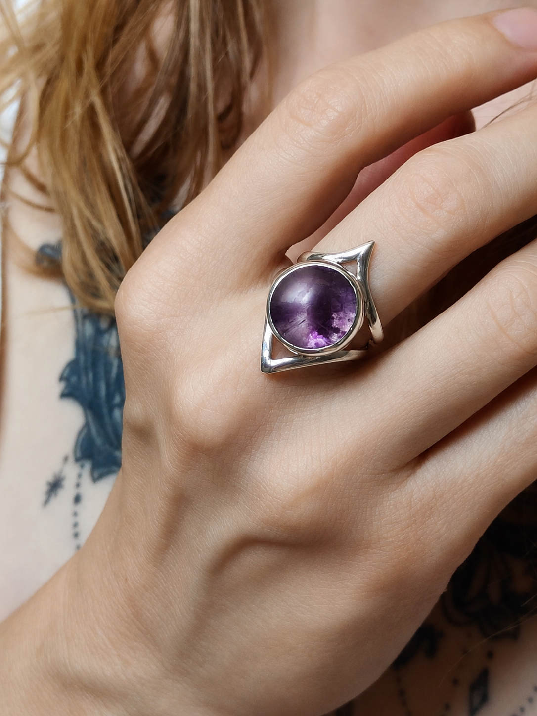 Bague Améthyste trapiche • Taille 55 – Image 4