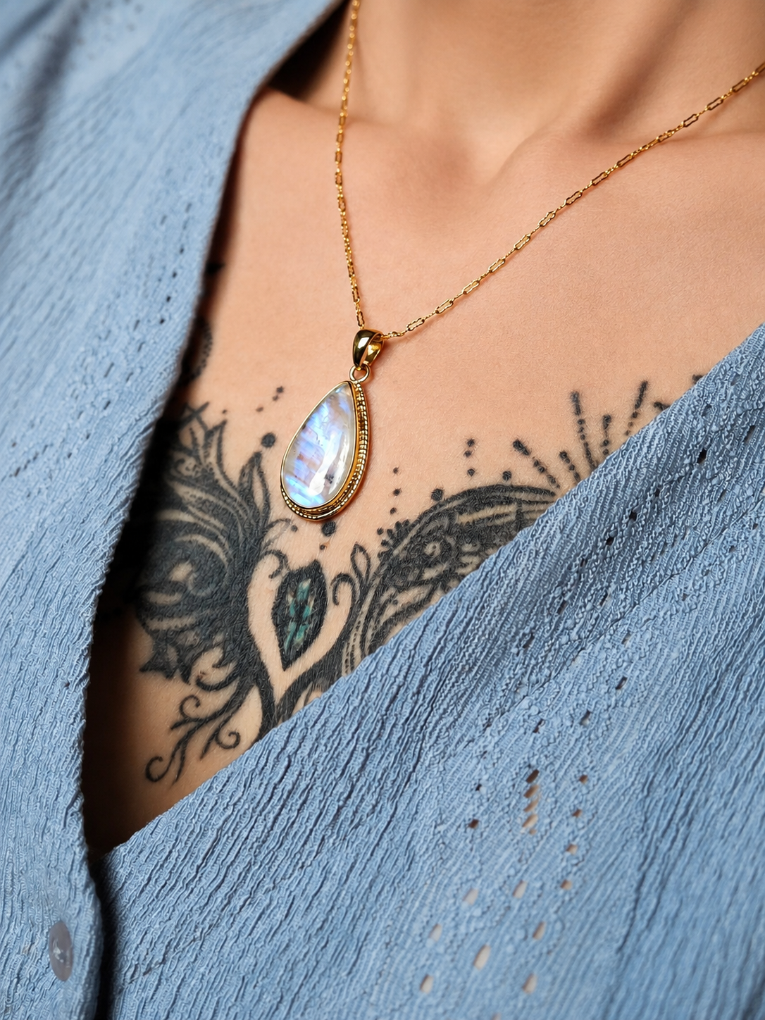 Parure Péristérite, bague & pendentif assortis • Prévente – Image 10