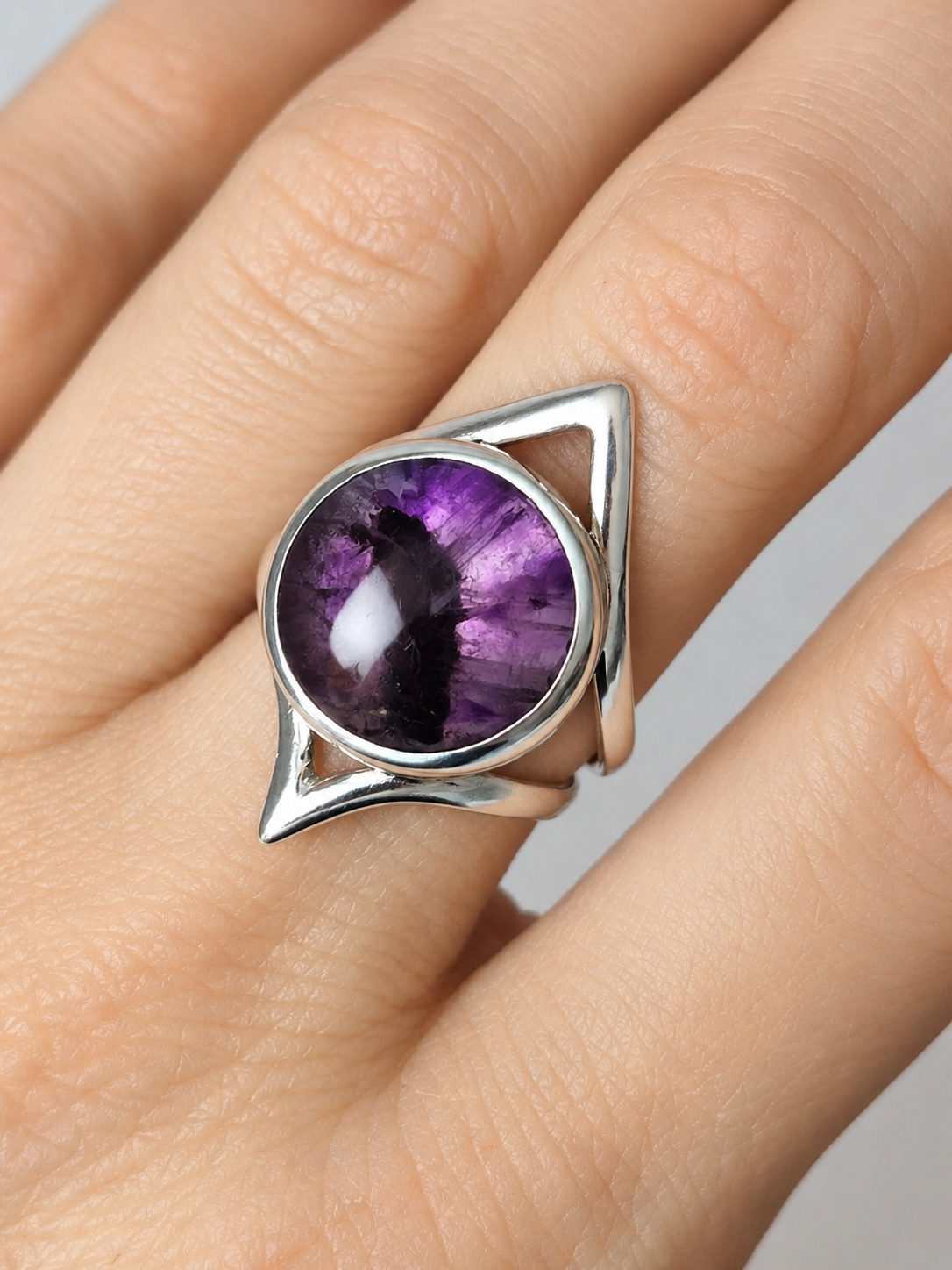 Bague Améthyste trapiche • Taille 55 – Image 2