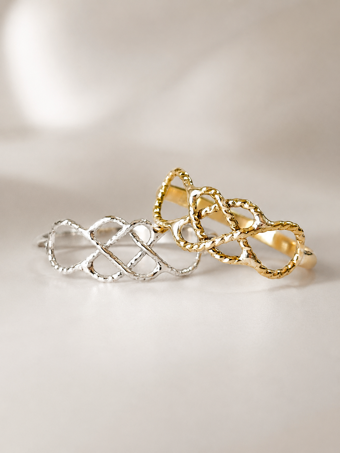 Bague femme entrelacée argent et plaqué or les merveilles de polly
